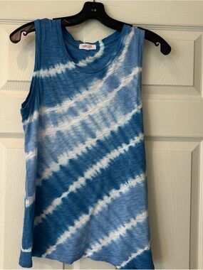 Goldie Blue & White Tie-Dye Tank